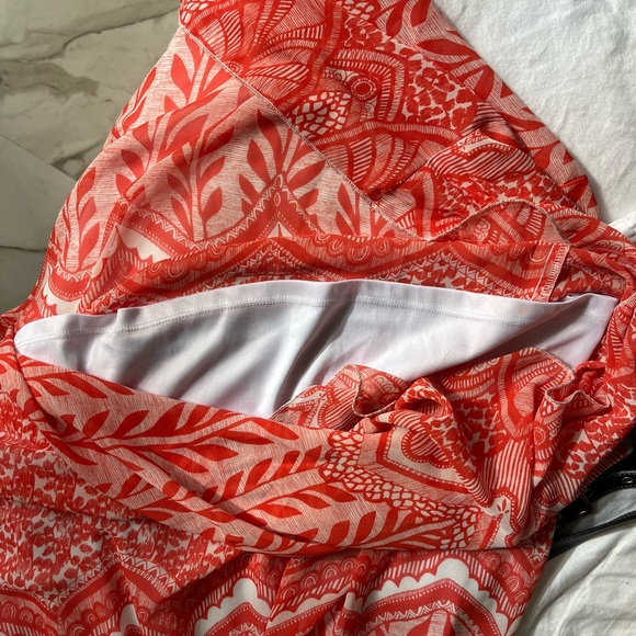 Orange and White Patterned Dress - Picture 5 of 6